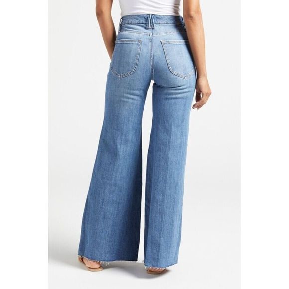 Good American GWP255T Women's Sz 00/24 Indigo Blue Good Waist Palazzo Jeans $149 - Picture 2 of 10